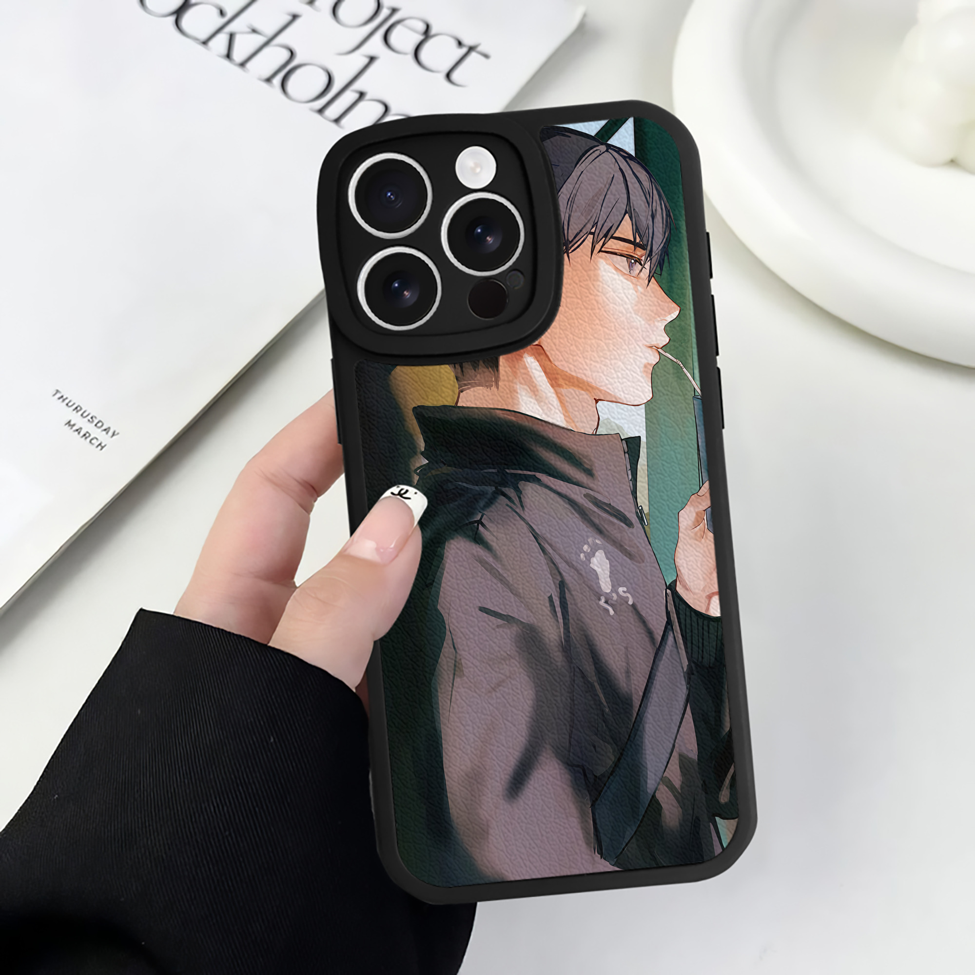 （画像用） ハイキュー!! Haikyu!! 【iPhone 16シリーズ対応】シリコンスマホケース（レザー調） 材質：シリコン